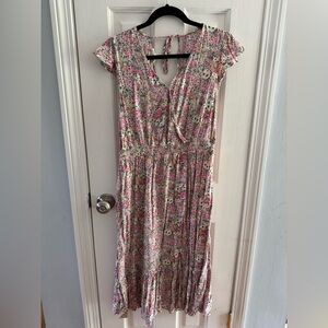 Zelda Tie Back Side Slit Midi Dress